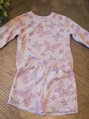 btween Pink Butterfly Floral Lounge Set Size 12
